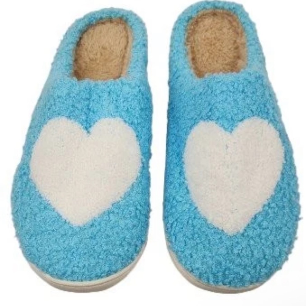 🎈Wayland Kid's Blue White Slippers Size XS (3/4) House Slippers Heart, New